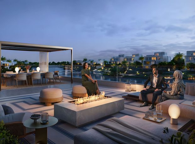 A rooftop terrace over the water